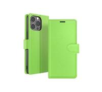 Etui Portefeuille pour iPhone 13 Pro Max Support et Languette Magnétique Zanaé Vert