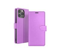 Zanaé Étui portefeuille pour iPhone 13 Pro – porte-cartes, support et languette magnétique – Violet