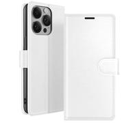 Zanaé Étui portefeuille iPhone 14 Pro – support, fermeture magnétique et porte-cartes, blanc