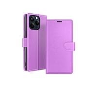 Zanaé Étui portefeuille pour iPhone 15 Pro – Support, languette magnétique – Violet