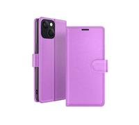 Zanaé, étui à rabat pour iPhone 15 avec fermeture magnétique & poches pour cartes, violet