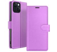 Zanaé Étui portefeuille pour iPhone 15 – support, languette magnétique, poches pour cartes – violet