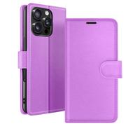 Étui Portefeuille pour iPhone 16 Pro Max avec Support et Languette Magnétique Violet