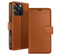 Étui Portefeuille pour iPhone 16 Pro Max avec Support et Languette Magnétique Zanaé Marron