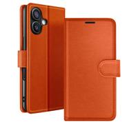 Generique – Étui portefeuille Zanaé pour iPhone 16 – Support et languette magnétique Orange