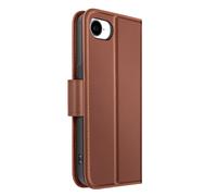 Etui Portefeuille pour iPhone 16e en Cuir Premium avec Fonction Stand Marron