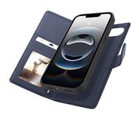 Etui Portefeuille pour iPhone 16e Protection Anti-RFID avec Coque Détachable Bleu nuit