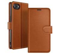 Étui Portefeuille pour iPhone 16e Support et Languette Magnétique Marron