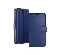 Etui Portefeuille pour iPhone 16e Support et Languette Magnétique Zanaé Bleu nuit