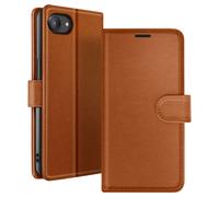 Zanaé Étui portefeuille iPhone 16e porte-cartes support et languette magnétique Marron