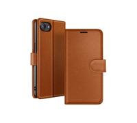 Zanaé Étui portefeuille iPhone 16e porte-cartes support et languette magnétique Marron
