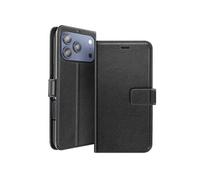 Etui Portefeuille pour iPhone 17 Pro Max avec Dragonne et Fonction Stand Noir