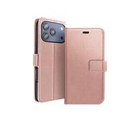 Etui Portefeuille pour iPhone 17 Pro Max avec Dragonne et Fonction Stand Rose