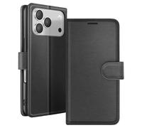 Étui Portefeuille pour iPhone 17 Pro Max avec Support et Languette Magnétique Zanaé Noir