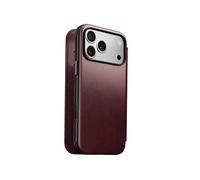 Étui Portefeuille pour iPhone 17 Pro Max MagSafe en Cuir Horween Série Modern Nomad Bordeaux Bordeaux