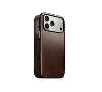 Etui Portefeuille pour iPhone 17 Pro Max MagSafe en Cuir Horween Série Modern Marron foncé