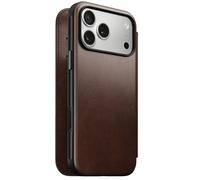 Nomad Nomad Étui de style livre folio moderne en cuir Horween avec MagSafe iPhone 17 Pro Max Rustic Brown Marron