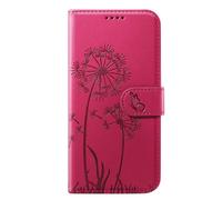 Zanaé Étui portefeuille pour iPhone 17 Pro Max – Premium design Fleurs Papillon Rouge