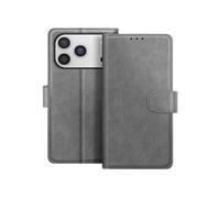 Etui Portefeuille pour iPhone 17 Pro Série Chesterfield avec Fonction Support Gris