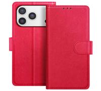 Étui Portefeuille pour iPhone 17 Pro Série Chesterfield avec Fonction Support Rouge