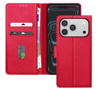 Etui Portefeuille pour iPhone 17 Pro Série Chesterfield avec Fonction Support Rouge