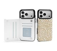 Étui portefeuille pour iPhone 17, résistant aux chocs, coque de protection rigide pour Apple série 17, avec porte-cartes (imprimé zèbre, iPhone 17)