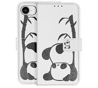 Avizar Étui Portefeuille pour iPhone 17e Motif Panda avec Support et Dragonne