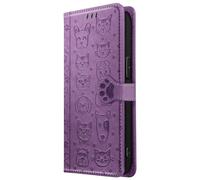 Étui Portefeuille pour iPhone 17e Motifs Chat et Chien, Support