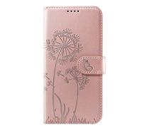 Étui Portefeuille pour iPhone 17e Premium Design Fleurs Papillon Zanaé Rose champagne