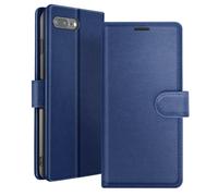 Étui Portefeuille pour iPhone 8 Plus / 7 Plus Support et Languette Magnétique Bleu nuit