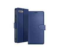 Étui Portefeuille pour iPhone 8 Plus / 7 Plus Support et Languette Magnétique Zanaé Bleu nuit