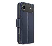 Étui Portefeuille pour iPhone Air en Cuir Premium avec Fonction Stand Bleu nuit
