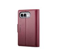 Étui Portefeuille pour iPhone Duo Effet Cuir avec Support et Anti-RFID CaseMe Bordeaux