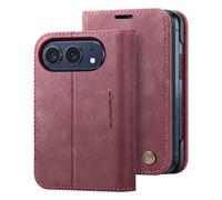 Étui Portefeuille pour iPhone Duo Protection RFID Vintage avec Support CaseMe Bordeaux