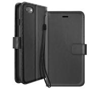 Etui Portefeuille pour iPhone SE 2020 / 2022 avec Dragonne et Support Vidéo Mayaxess Noir