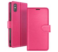 Etui Portefeuille pour iPhone X / XS Fonction Support et Languette Magnétique Zanaé Fuchsia