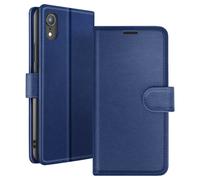 Étui Portefeuille pour iPhone XR avec Fonction Support et Languette Magnétique Bleu nuit
