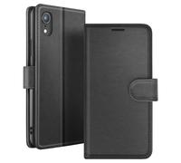 Zanaé – Étui portefeuille iPhone XR – Fonction support, languette magnétique – Noir