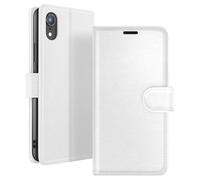 Étui Portefeuille pour iPhone XR avec Fonction Support et Languette Magnétique Blanc