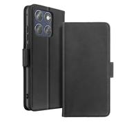 Étui Portefeuille pour Motorola Edge 70 Fusion à Effet Patiné avec Support Noir