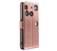 Étui Portefeuille pour Nothing Phone 3 avec Dragonne et Fonction Support Mayaxess Rose champagne