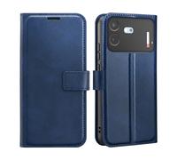 Étui Portefeuille pour Nothing Phone 4b Effet Cuir Vintage avec Support Bleu nuit