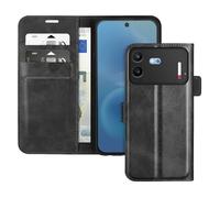 Étui Portefeuille pour Nothing Phone 4b Effet Cuir Vintage avec Support Noir