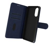 Étui Portefeuille pour Oppo A17 Chesterfield Grainé Fonction Stand Bleu nuit