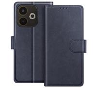 Étui Portefeuille pour Oppo A5 Pro Série Chesterfield avec Fonction Support Bleu nuit