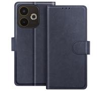 Étui Portefeuille pour Oppo A5 Pro Série Chesterfield avec Fonction Support Bleu nuit