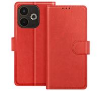 Étui Portefeuille pour Oppo A5 Pro Série Chesterfield avec Fonction Support Rouge