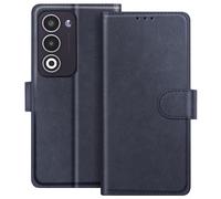 Étui Portefeuille pour Oppo A5 Série Chesterfield avec Fonction Support Bleu nuit