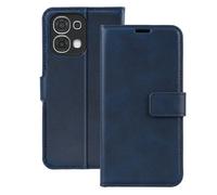 Étui Portefeuille pour Oppo A6 Pro Effet Surpiqué avec Fonction support Bleu nuit