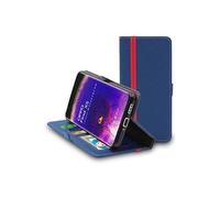 Etui Portefeuille pour Oppo Find X5 PU Cuir Porte-Cartes Support Stand, Bleu Foncé / Rouge